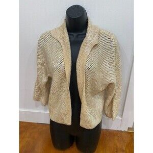 Stanley Korshak Sz S Sequins Collar Cardigan Blazer Beaded Formal Sparkle Cream